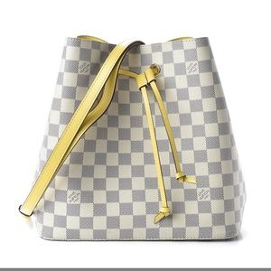 Louis Vuitton Neonoe Mm White Damier Azur Canvas Shoulder Bag